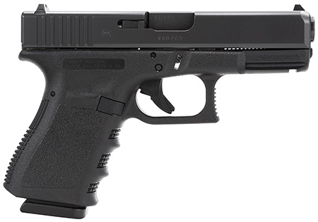 Glock PI3850201 G38 Gen3 Compact 45 GAP  4.02" Barrel 8+1, Black  Frame  &  Slide, Finger Grooved Rough Texture Grip, Safe Action Trigger