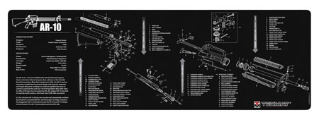 TekMat TEKR36AR10 AR-10 Cleaning Mat Black/White Rubber 12"x36" AR-10 Parts Diagram