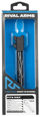 Rival Arms RA20S201A Precision V1 Drop-In Barrel 9mm Luger 3.10" Black PVD Finish 416R Stainless Steel Material for S&W M & P (Except for M2.0)