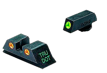 Meprolight USA 102223301 Tru-Dot Sight Set Green Tritium Front/Orange Tritium Rear, Compatible w/Glock 10mm/45 ACP