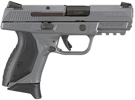 Ruger 8649 American Pistol Compact Pro 45 ACP 3.75" Barrel 7+1, Elite Concrete Cerakote Frame  &  Slide, MIL-STD-1913 Picatinny Mounting Rail, Loaded Chamber Inspection Port, Trigger Safety