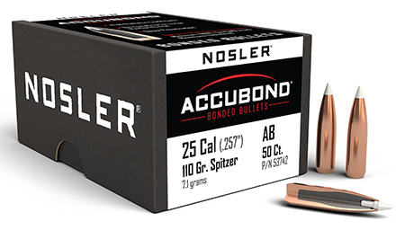 Nosler 53742 AccuBond  25Cal 110gr Spitzer Point Boat Tail 50/Box