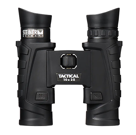 Steiner 2004 T1028 Tactical 10x28mm Roof Prism, Fast-Close Focus, Black Makrolon w/Rubber Armor