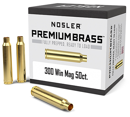Nosler 10227 Premium Brass Unprimed Cases 300WinMag Rifle Brass 50/Box