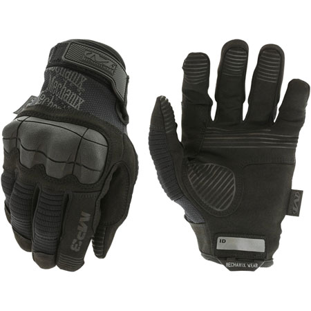Mechanix Wear MP355010 M-Pact 3  Black Synthetic Leather Large Velcro Closure