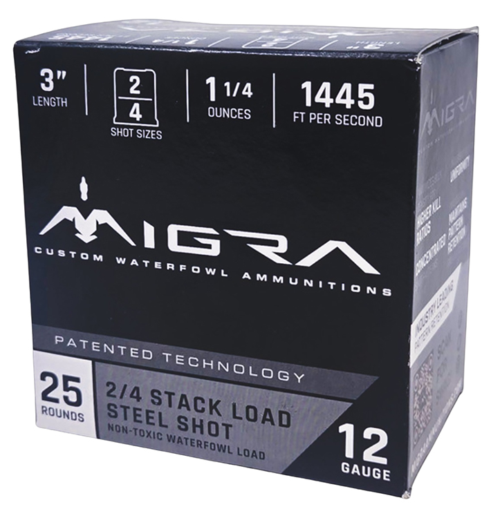 Migra Ammunitions M12SS24 Staxd  12Gauge 3" 1 1/4oz 2/4 Shot 25 Per Box/10 Case