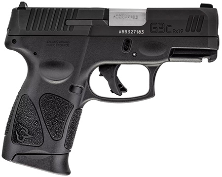 Taurus 1G3C93110 G3C  Compact Frame 9mm Luger 10+1 3.26" Matte Stainless Steel Barrel, Matte Black Tenifer Serrated Steel Slide, Black Polymer Frame w/Picatinny Rail, Black Polymer Grip, Right Hand