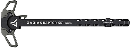 Radian Weapons R0561 Raptor SD Ambi Charging Handle, Radian Gray, Gas Ported Shaft, Fits Mil-Spec AR-15/M16 Platform