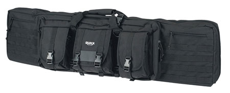 Rukx Gear ATICT42DGB Tactical Double Gun Case 42" Water Resistant Black 600D Polyester w/ Non-Rust Zippers Reinforced Velcro  &  Adjustable Back Straps