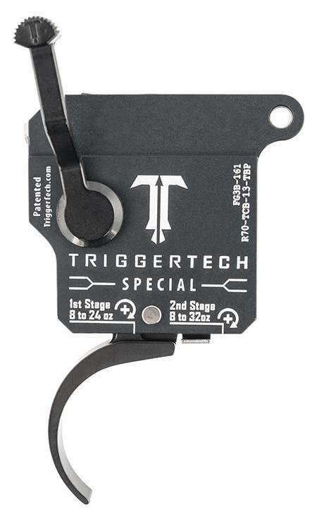 TriggerTech R70TCB13TBP Special  Two-Stage Pro Curved Trigger with 1-3.50 lbs Draw Weight  &  Matte Gray w/Black Parts Finish for Remington 700 Right