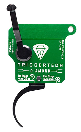 TriggerTech R70TGB02TNP Diamond  Two-Stage Pro Curved Trigger with 0.50-2.80 lbs Draw Weight  &  Green w/Black Parts Finish for Remington 700 Right