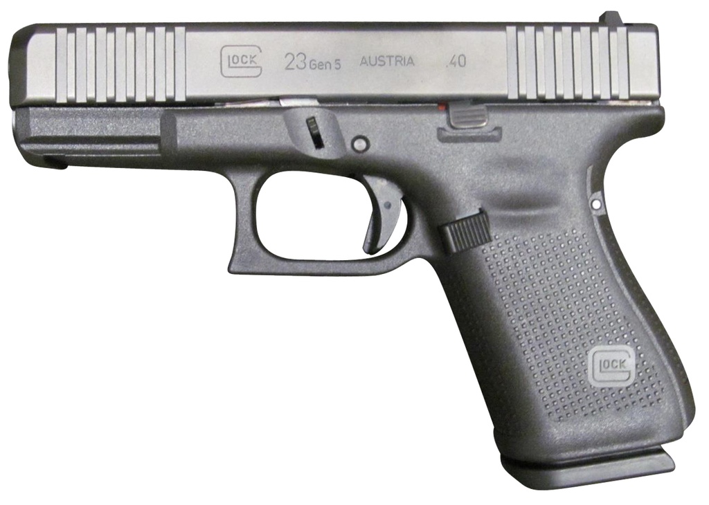 Glock PA235S201 G23 Gen5 Compact 40 S&W  4.02" Glock Marksman Barrel 10+1, Black Frame  &  nDLC Slide, Modular Backstrap, Ambidextrous Slide Stop, Safe Action Trigger