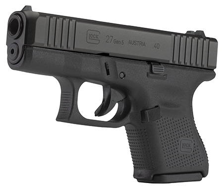 Glock PA275S201 G27 Gen5 Sub-Compact 40 S&W 9+1 3.43" Black GMB Barrel, Black nDLC Serrated Slide, Black Polymer Frame, Black Textured w/Interchangeable Backstrap Grip, Ambidextrous
