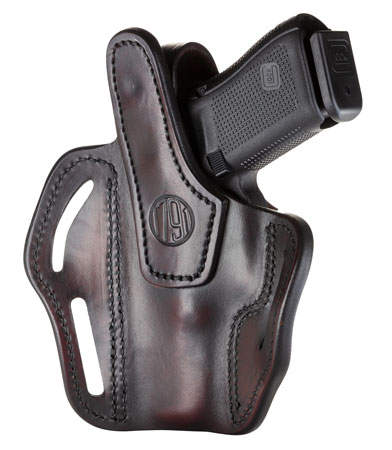 1791 Gunleather BHX3SBRR BHX  OWB Size 03 Signature Brown Leather Belt Slide Compatible w/Glock 17/S&W M & P Shield/Sig P228 Right Hand