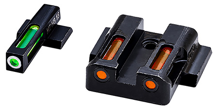 HiViz MPN421 LiteWave H3 Sight Set for S&W M & P Green Tritium White Outline Front Sight-Orange Fiber Optic Rear Sight