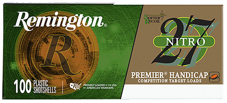 Remington Ammunition 28867 Premier Nitro 27 Handicap 12 Gauge 2.75" 1 1/8 oz 7.5 Shot 100 Per Box/ 2 Cs