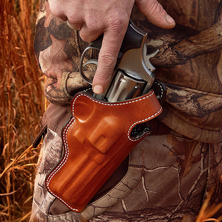 DeSantis Gunhide 016TC5LZ0 Dual Angle Hunter  OWB Tan Leather Belt Slide Fits Glock 40 Right Hand