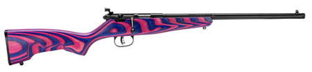 Savage Arms 13797 Rascal  Youth 22 LR 1rd 16.12" Matte Blued Barrel, Matte Blued Carbon Steel Receiver, Boyd's Minimalist Pink  &  Purple Hybrid Laminate Stock, Right Hand