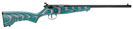 Savage Arms 13802 Rascal Minimalist Youth 22 LR 1rd 16.12" Matte Black Threaded Barrel, Satin Black Carbon Steel Receiver, Gray  &  Teal Hybrid Boyd's Minimalist Laminate Stock, Right Hand