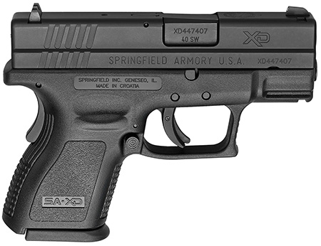 Springfield Armory XD9802HC XD  Compact Frame 40 S&W 12+1, 3" Black Melonite Steel Barrel  &  Serrated Steel Slide, Black Polymer Frame w/Picatinny Rail