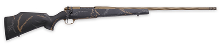 Weatherby MWL05N65RWR6B Mark V Weathermark LTD 6.5 Wthby RPM 4+1 24" Burnt Bronze Cerakote Spiral, Fluted Steel Barrel, Black w/Grey  &  Brown Accents Monte Carlo Stock