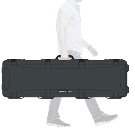 Nanuk 9951007 995  Waterproof Graphite Resin  with Foam Padding  &  Lockable Latches for Rifles 52" L x 14.50" W x 6" H Interior Dimensions
