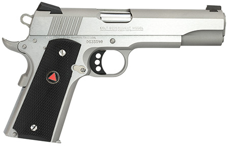 Colt Mfg O2020XE Delta Elite Government 10mm Auto 8+1 5" Steel Barrel, Stainless Steel Serrated Slide  &  Frame w/Beavertail, Black Polymer w/Delta Medallions Grips, Ambidextrous