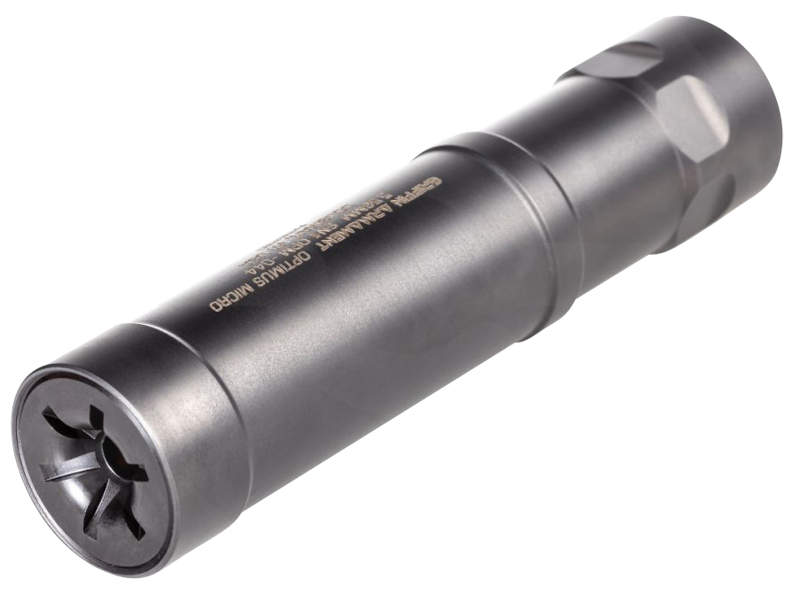 Griffin Armament GAOPTM Optimus Micro 22 Cal (Rimfire) 1.10" 1/2"-28 tpi, Black Nitride Stainless Steel, Direct Thread Mount Included