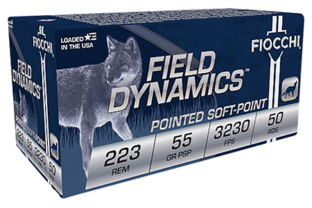 Fiocchi 223B50 Field Dynamics  223Rem 55gr Pointed Soft Point 50 Per Box/10 Case