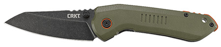 CRKT 6280 Overland  3" Folding Sheepsfoot Plain Stonewashed 8Cr13MoV SS Blade/ Green G10/SS Handle Includes Pocket Clip