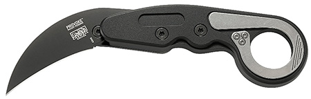CRKT 4040 Provoke  2.41" Folding Hawkbill Plain Black TiN D2 Steel Blade/ Black Aluminum Handle Includes Pocket Clip