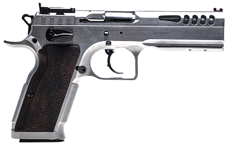 Tanfoglio IFG TFSTOCKM38 Defiant Stock Master 38 Super 17+1 4.75" Hard Chrome Steel/Wood Grip