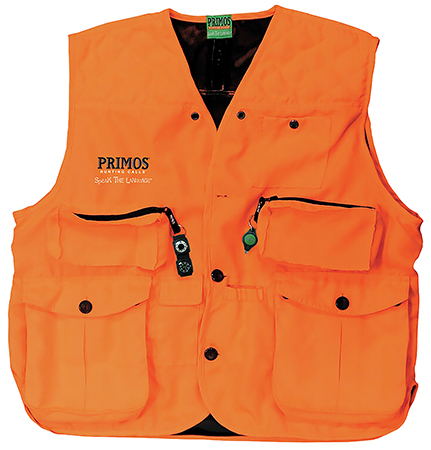 Primos 65705 Gunhunter's Hunting Vest 3XL Blaze Orange Features Compass  &  LED Light
