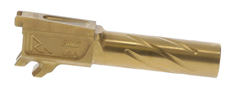 Rival Arms RA20P001E Precision Match Grade 9mm Luger 3.10" Fluted Gold PVD Steel, Fits Sig P365