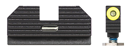 Night Fision GLK001010YGXG Official Costa Ludus Night Sights  Green Tritium Yellow Outline Front Sight-Green Tritium Bar Rear Sight Glock 17/17L/17MOS/19