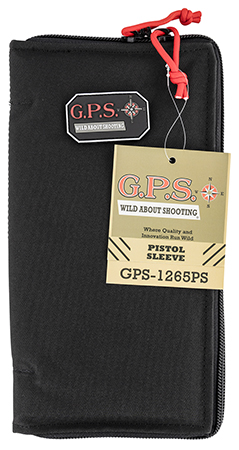 GPS Bags 1265PS Pistol Sleeve  Large Black Nylon with Locking Zippers  &  Thin Design Holds 1 Handgun