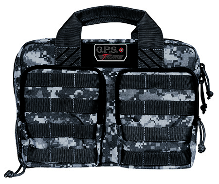 GPS Bags GPST1315PCG Tactical Quad +2 Gray Digital 1000D Polyester with YKK Lockable Zippers, 8 Mag Pockets, 2 Ammo Front Pockets, Visual ID Storage System  &  Holds Up To 6 Handguns