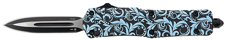 Templar Knife SMDT131 Gen II Maiden Teal Small 2.69" OTF Dagger Plain Black Oxide Stonewashed 440C SS Blade, 4.31" Teal Aluminum Handle, Glass Breaker