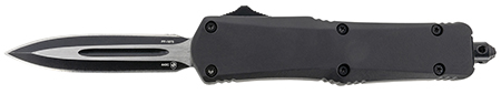 Templar Knife SBR131 Gen II  Small 2.69" OTF Dagger Plain Black Oxide Stonewashed 440C SS Blade, 4.31" Black Aluminum/Rubber Handle, Glass Breaker