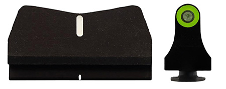 XS Sights GL0015P4G DXT2 Standard Dot  Green/White Tritium Front/Black/White Rear/Black Frame, Compatible w/ Glock 17/19, Front Post/Rear Dovetail Mount