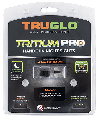 TruGlo TG231G1MC Tritium Pro  Black | Green Tritium Orange Outline Front Sight Green Tritium Rear Sight
