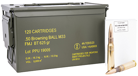 PPU PPRM50M Rangemaster  50BMG 625gr Full Metal Jacket/ 120rds *Sold by Case *Includes Metal Can