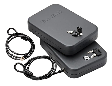 SnapSafe 75201 Lock Box  Large Key Entry Black Steel 9.50" L x 6.50" W x 1.75" D 2pk