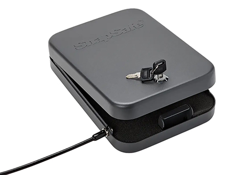SnapSafe 75210 Lock Box  XL Key Entry Black Steel Holds 1 Handgun 10" W x 7" H x 2" D