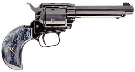 Heritage Mfg RR22MB4BHBPRL Rough Rider  22 LR 22 WMR 6 Shot 4.75" Black Oxide Steel Barrel, Black Oxide Frame Zinc Alloy Frame, Black Oxide Cylinder, Altamont Black Pearl Grip, Exposed Hammer