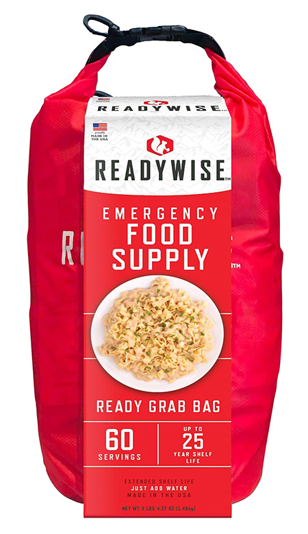 ReadyWise RW01641 7 Day Emergency Grab Bag  60 Servings, 10 Mylar Pouches, 13,920 Total Calories, About 60 Cups of Water Needed