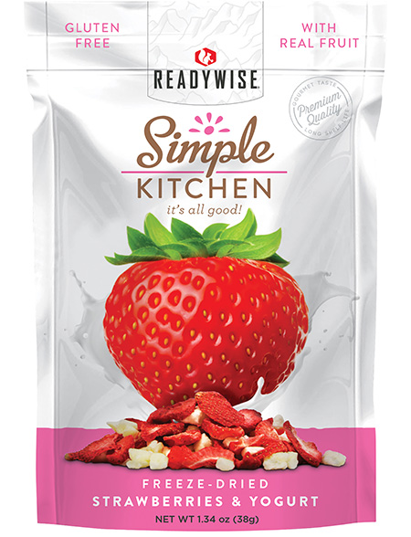 ReadyWise SK05913 Simple Kitchen Freeze Dried Fruit Strawberry Yogurt Tart 1 Serving Pouch 6 Per Case
