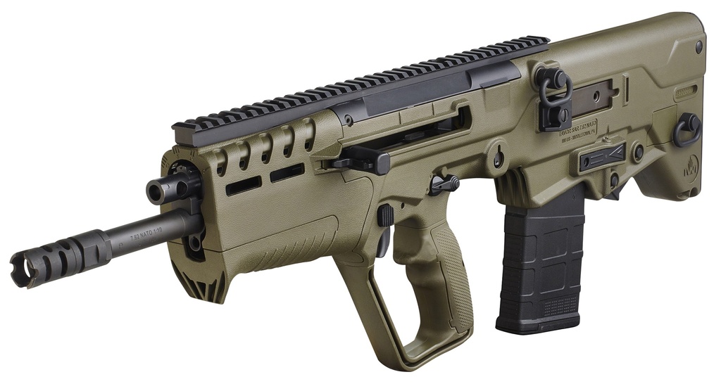 IWI US T7G20 Tavor 7 7.62x51mm NATO Caliber with 20" Barrel, 20+1 Capacity, OD Green Metal Finish, OD Green Fixed Bullpup Stock  &  Polymer Grip Ambidextrous Hand