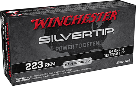 Winchester Ammo W223ST Silvertip  223Rem 64gr Defense Tip 20 Per Box/10 Case