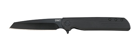 CRKT 3802K LCK + Blackout 3.24" Folding Tanto Plain Black Oxide 8Cr13MoV SS Blade/ Black GRN Handle Includes Pocket Clip